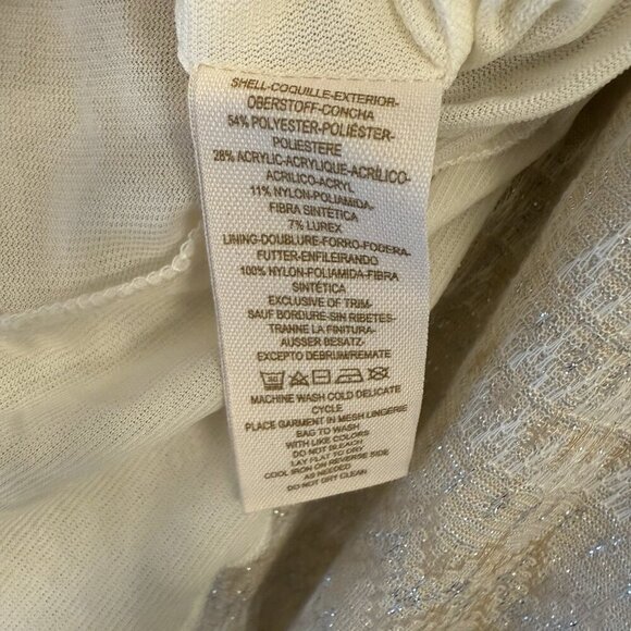 Free People Size Medium Beaded Embroidered Lace Mini Dress Dainty Lace Beige - Picture 6 of 13